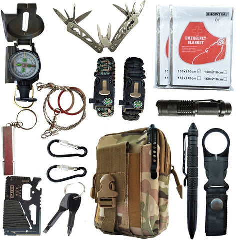 Hiking and Camping Emergency Survival Equipment Kit